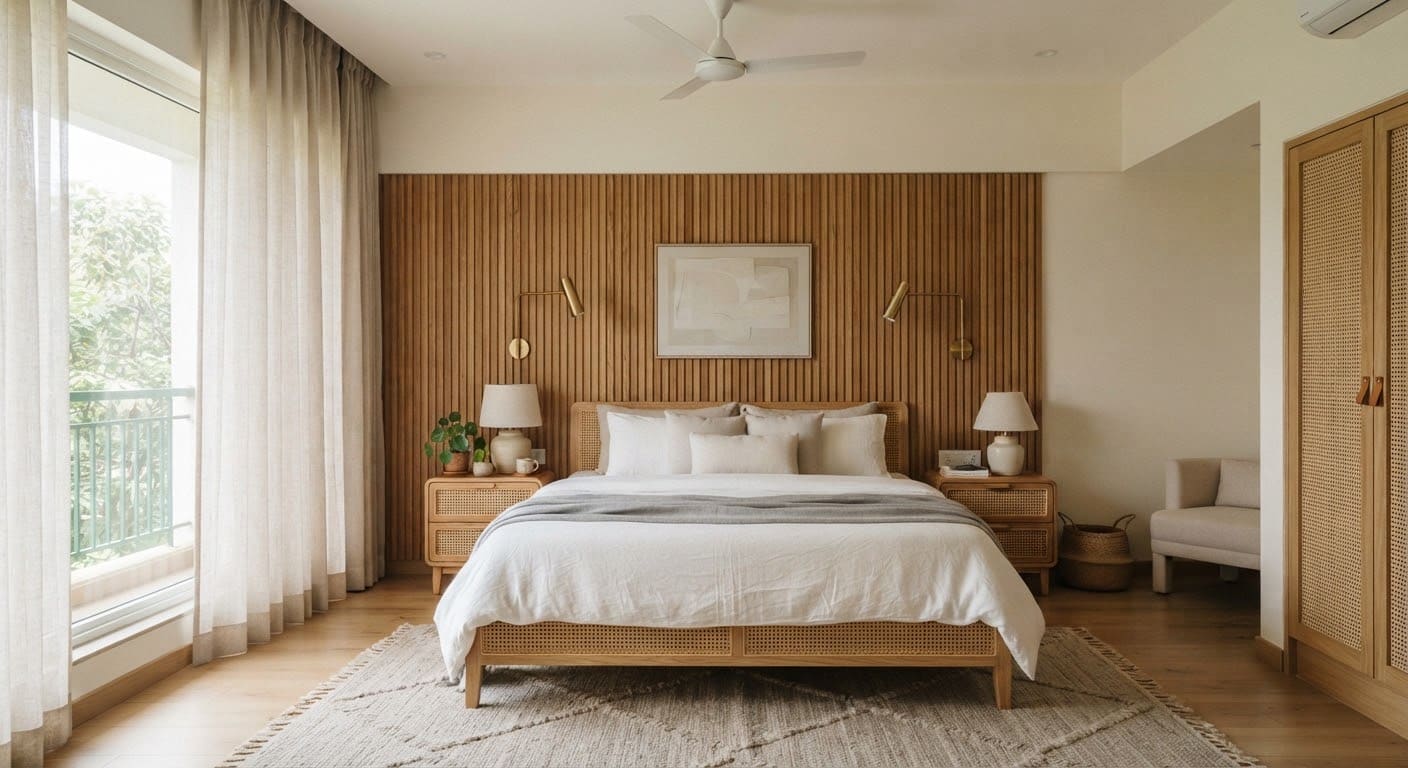Master Bedroom, Master Bedroom, Wakad (VJ Grand Central, Wakad), interior design by Satkar Interiors