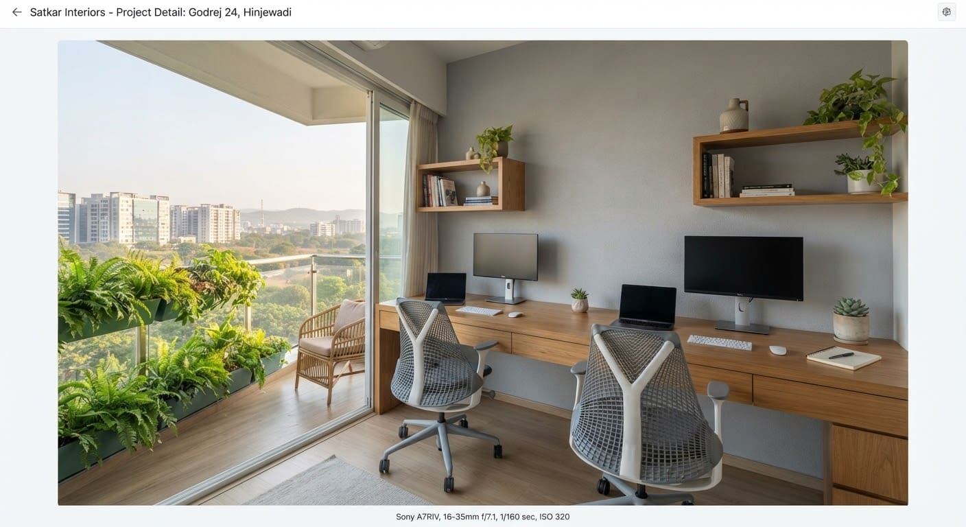 Study, 3 BHK Home, Hinjewadi (Godrej 24, Hinjewadi Phase 1), interior design by Satkar Interiors